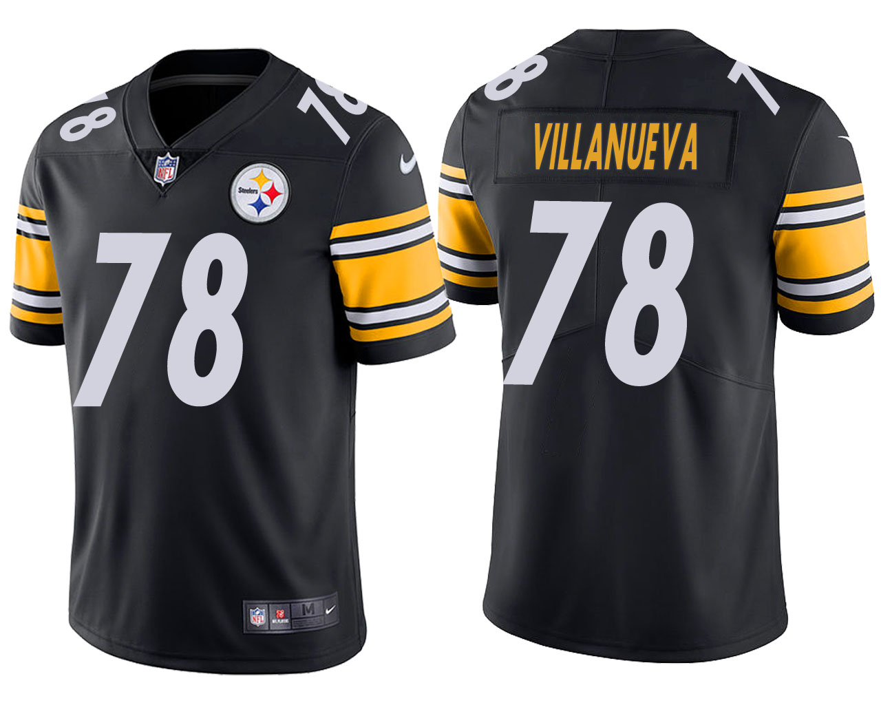 Men's Pittsburgh Steelers #78 Alejandro Villanueva Black Vapor Untouchable Limited Stitched Jersey